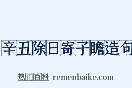 辛丑除日寄子瞻造句是什么意思的图片